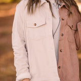 Mocha + Cream Half & Half Mini Corduroy Shacket