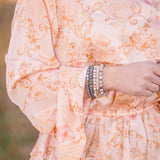 Champagne Blouse with Mix Print