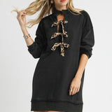 Ash Mineral Wash Leo Tie Dress