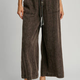 Ash Wash Wide Pant with Rope Drawstring