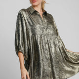 Metallic Foil Button Tunic