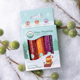Box of three Naked Bee lip balms including Plum Joy, Jolly Tangerine and Cranberry Frost.