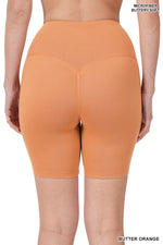Brushed Wide Waistband Biker Shorts