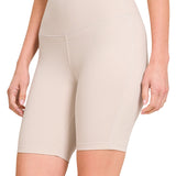 Brushed Wide Waistband Biker Shorts