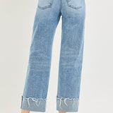 Crop Boyfriend Cuffed Denim | Light Wash, High Rise