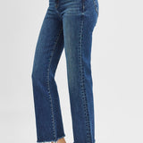 Crop Straight Raw Cut Denim TC | High Rise