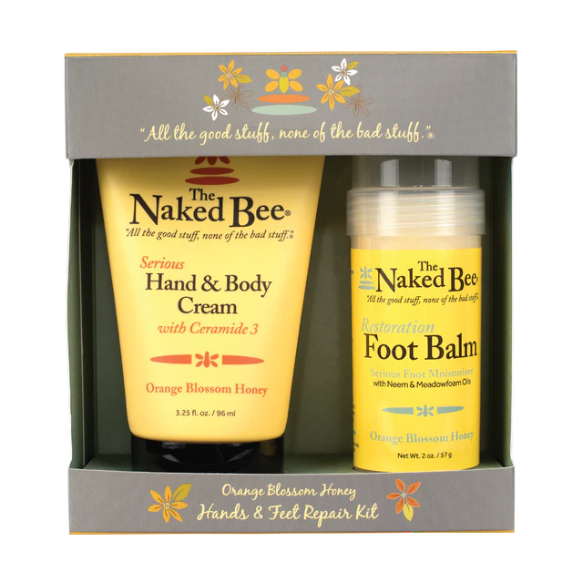 Orange Blossom and Honey Foot Balm and Hand and Body Cream gift set.