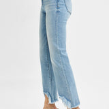 Crop Bootcut Fray Light Wash Denim | High Rise