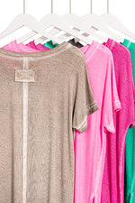 Washed Raglan V Neck Tee