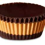 One 34 gram dark chocolate and peanut butter cup.