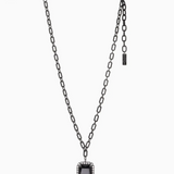 MINI SOLEIL NECKLACE IN GUNMETAL / JET CRYSTAL
