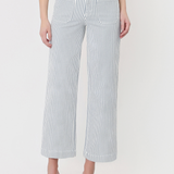 Stripe Patch Pocket Crop Wide Leg