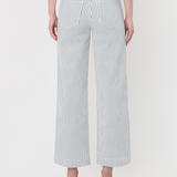 Stripe Patch Pocket Crop Wide Leg