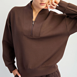 Espresso Luxe Scuba 1/4 Zip Pullover
