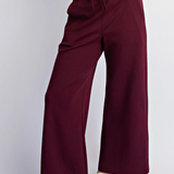 Luxe Modal Crop Wide Pant | Dark Cherry
