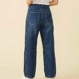 Dark Wash Crop Barrel Denim