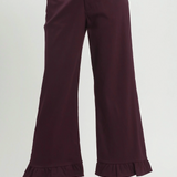 Plum Peplum Hem Crop Pant