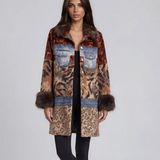 Bronzed Babe Denim Mix Fur Jacket