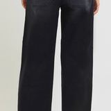 Black Slouchy Patch Pocket Denim | Elastic Waist