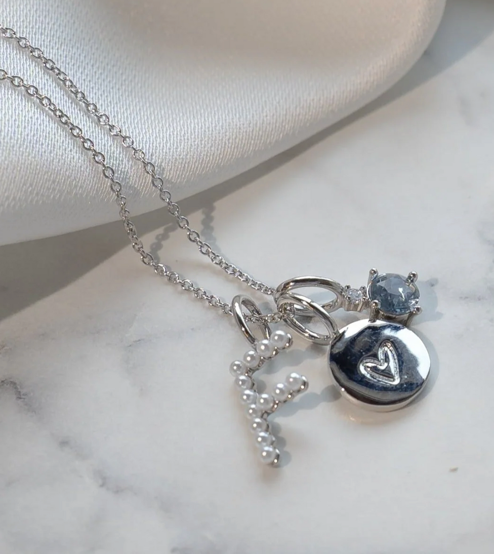 Engraved Heart on Round Disc Silver