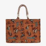 Hawaiian Dark Camel Aloha Cowboy Tote Bag