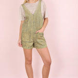 Retro Green Washed Denim Romper