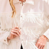 White Fringe Studded Jacket