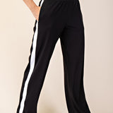Black Butter Soft Striped Straight Pant