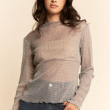 Grey Diamond Texture Mesh Sheer