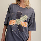 Ash Navy Smiley Flower
