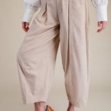 Khaki Stripe Polished Barrel Pant