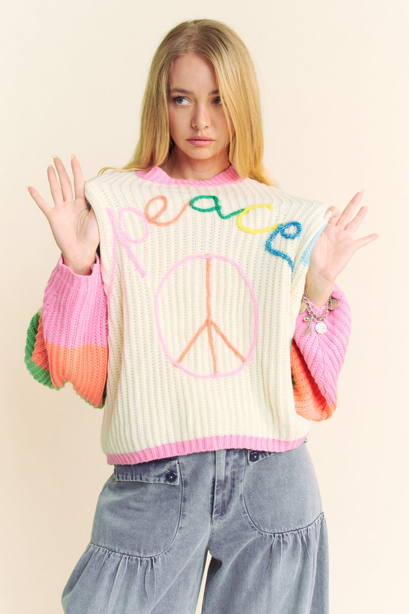 PEACE Chunky Funky Sweater