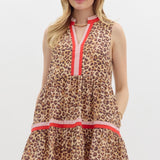 Leo + Red Sleeveless Tiered Dress