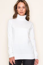 Turtleneck Long Sleeve Button Cuff Detail Sweater