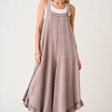 Boho Flounce Washed Lavender Jumpsuit