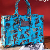 Blue Turquoise Hawaiian Cowboy Tote Bag