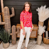 Hot Pink Leo Mock Neck Dolman