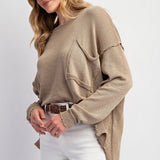 Lightweight Knit Dolman Pocket Sweater