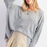 Lightweight Knit Dolman Pocket Sweater