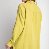 Matcha Latte Cotton Gauze Button Front Shirt