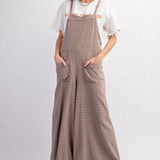 Mushroom Checkerboard Twill Jumpsuit