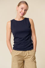 Round Neck Ruffle Trim Tank