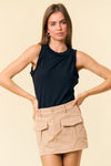 Rib Tank with Ruffle Detail