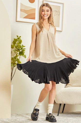 Woven Placket V Tank