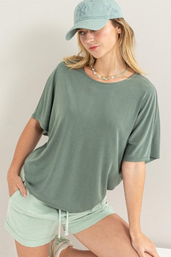 Modal Dolman Round Neck Top