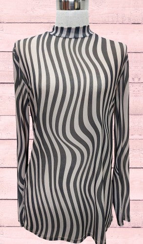 Charcoal Geo Sheer Mesh