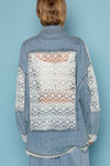 Denim Vintage Lace Shacket