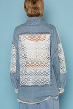 Denim Vintage Lace Shacket