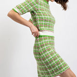 Lime Tweed Sweater Skirt