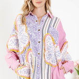 Pink Purple Washed Multi Butterfly Jacket